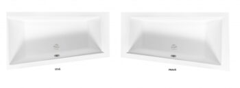 BESCO - Asymetrická vaňa INTIMA SLIM - Nožičky k vani - S nožičkami, Rozmer vane - 150 × 85 cm, Spôsob prevedenia - Ľavé VANINTI15SLIML + OLVPINOZSTELI