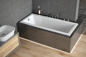 BESCO - Obdĺžniková vaňa MODERN SLIM - Nožičky k vani - S nožičkami, Rozmer vane - 170 × 70 cm VANMOD17SLIM + OLVPINOZ