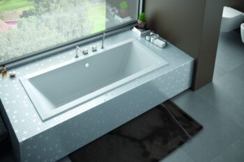 BESCO - Obdĺžniková vaňa QUADRO SLIM - Nožičky k vani - Bez nožičiek, Rozmer vane - 180 × 80 cm VANQAUD180SLIM