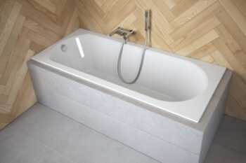 BESCO - Obdĺžniková vaňa intrige SLIM - Nožičky k vani - S nožičkami, Rozmer vane - 150 × 75 cm VANINTRICA150SL + OLVPINOZ