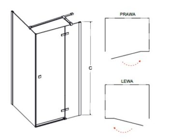 BESCO - Obdĺžnikový sprchovací kút PIXA - Rozmer A - 100, Rozmer B - 80, Smer zatváranie - Pravé (DX) BCPIXA1080OBDP