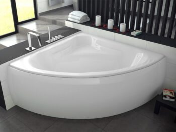 BESCO - Rohová vaňa MIA - Nožičky k vani - S nožičkami, Rozmer vane - 130 × 130 cm VANMIA130 + OLVPINOZ