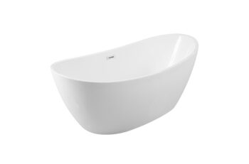 BESCO - Voľne stojaca vaňa AYLA biela - Farba - Biela, Farba sifónu - Zlatá, Rozmer vane - 170 × 80 cm VANAYLA170Z