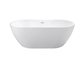 BESCO - Voľne stojaca vaňa NAVIA - Farba - Biela, Farba sifónu - Zlatá, Rozmer vane - 160 × 80 cm VANNAVIA160Z