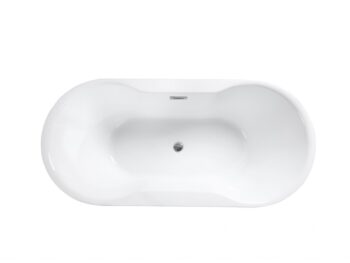 BESCO - Voľne stojaca vaňa NAVIA - Farba - Biela, Farba sifónu - Zlatá, Rozmer vane - 160 × 80 cm VANNAVIA160Z