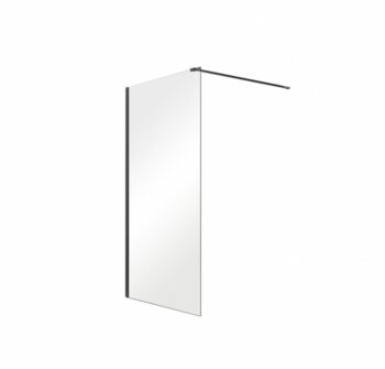 BESCO - Walk-in sprchovací kút AVEO BLACK - Farba rámu zásteny - Hliník čierny, Pevná stena - Bez pevnej steny, Rozmer A - 120, Rozmer C - 195, Výplň - Číre bezpečnostné sklo - 8 mm BCAVEO120BL