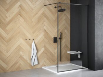 BESCO - Walk-in sprchovací kút TOCA - Farba rámu zásteny - Hliník čierny, Rozmer A - 100, Rozmer C - 190, Smer zatváranie - Univerzálny Ľavé / Pravé, Výplň - Číre bezpečnostné sklo - 8 mm BCTOCA10
