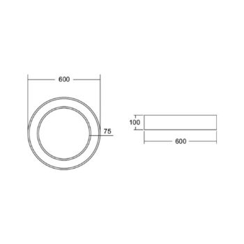 BRUMBERG Biro Circle Ring Ø 60 cm, 40 W, zapnuté/vypnuté, čierna, 840