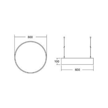 BRUMBERG Biro Circle direct Ø 60 cm, on/off, čierna, 3000 K
