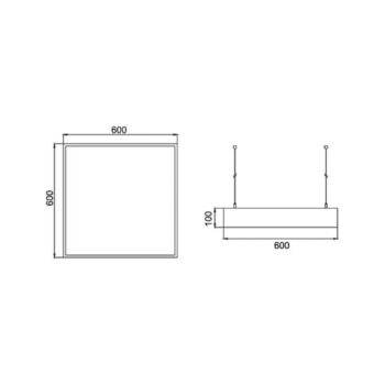 BRUMBERG LED závesné svietidlo Biro Square on/off, čierne, 3000K