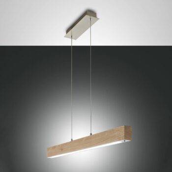 Badia LED závesné svetlo, dotykový stmievač, dubové drevo, dĺžka 110 cm
