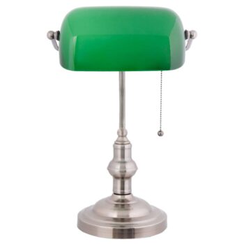 Bankárska lampa Verda s podstavcom v nikle