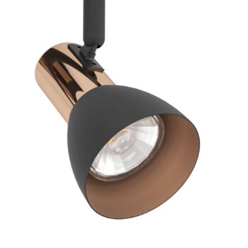 Barnham LED stropné bodové svietidlo, dĺžka 58,5 cm, čierna/medená