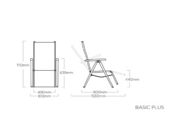 Basic Plus Relax záhradné polohovateľné kreslo s polstrovaním