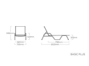 Basic Plus záhradné lehátko