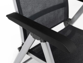 Basic+ Premium polohovateľné záhradné kreslo strieborné