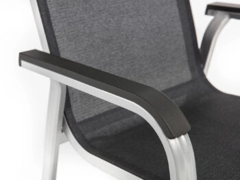Basic+ Premium záhradná jedálenská stolička strieborná
