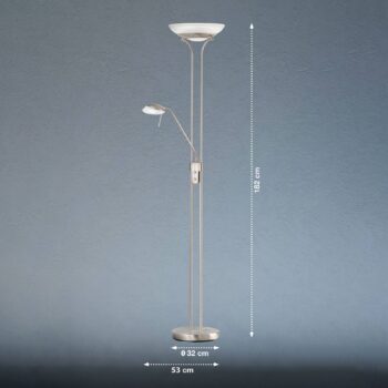 Bazénová stojacia lampa LED s ramenom na čítanie, funkcia CCT