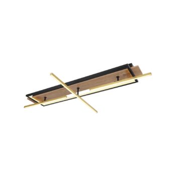Beatrix LED stropné svietidlo, dĺžka 100 cm, drevo/čierna, drevo