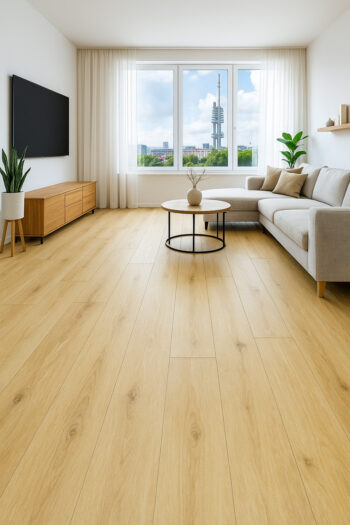 Beauflor, PVC podlaha - lino Texalino Supreme 216 Stamford Oak - dub, na mieru, šíře 2m,3m,4m, žltá, filc, chodba / predsieň