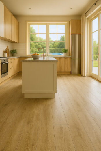 Beauflor, PVC podlaha - lino Texalino Supreme 611 Stamford Oak - dub, na mieru, šíře 2m,3m,4m, béžová, filc, chodba / predsieň