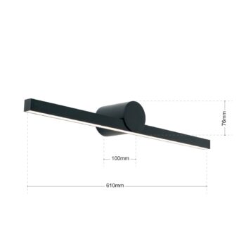 Beauty LED zrkadlové svetlo, šírka 61 cm, čierne