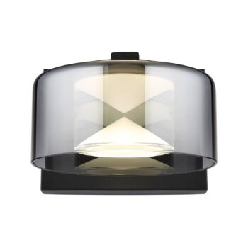 Belinda LED nástenné svetlo, dymovo sivá, šírka 15 cm, sklo
