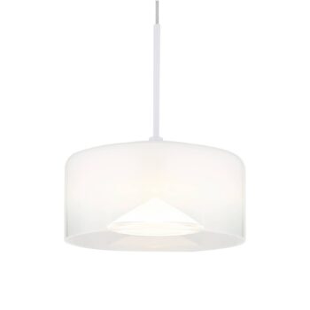 Belinda LED závesné svietidlo, Ø 15 cm, biela, sklo