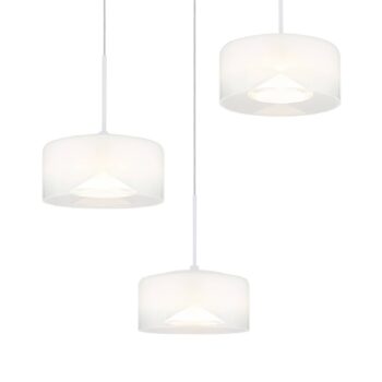 Belinda LED závesné svietidlo, Ø 40 cm, biele, 3-pl. sklo