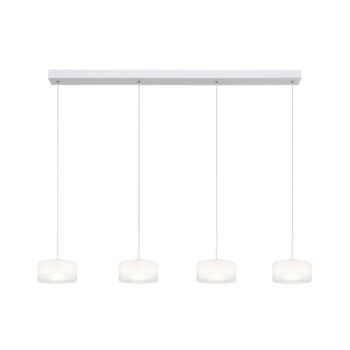 Belinda LED závesné svietidlo, dĺžka 105 cm, biele, 4-pl. sklo
