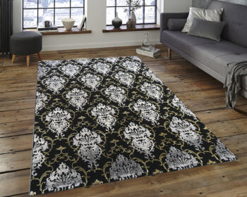 Berfin Dywany, Kusový koberec Elite 23282 Black Gold, 80x150, čiernobiela, obývacia izba