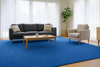 Betap, AKCIA: 100x400 cm Koberec metráž Dynasty 82 - obšitý zo všetkých strán, šíře, modrá, filc, obývacia izba