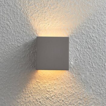 Betónové nástenné svietidlo Smira sivé 12,5x12,5cm