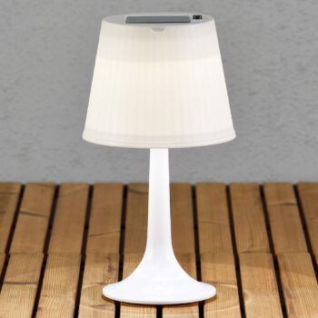 Biela solárna stolná LED lampa Assisi Sitra