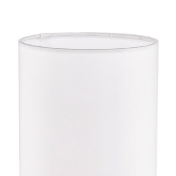Biela textilná stolná lampa Clarie