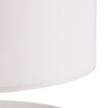 Biela textilná stolná lampa Clarie