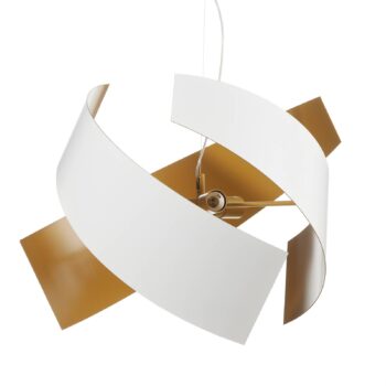 Bielo-zlatá závesná lampa Ella s vysokou kvalitou