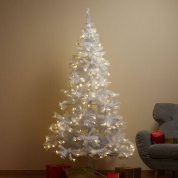 Biely LED vianočný stromček Ottawa pre vonkajšie prostredie 2,1 m 260LED