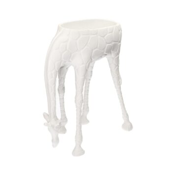 Biely držiak na kvetináč Giraffe, 38 x 20 x 42 cm