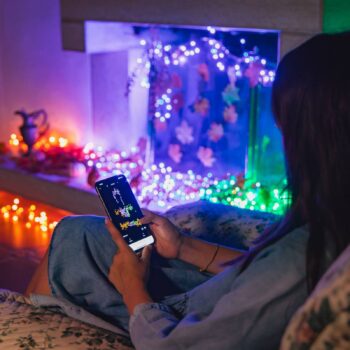 Blikajúce RGB rozprávkové svetlá, čierne, 400 svetiel 32 m