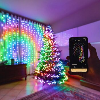 Blikajúce RGB rozprávkové svetlá, čierne, 400 svetiel 32 m