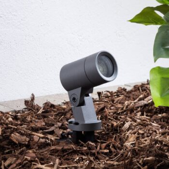 Bodový reflektor Arcchio Hemmani, výška 35 cm, antracit, hliník