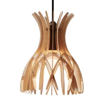 Bover Domita S/20 závesná lampa, hnedá/buk