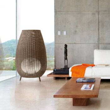 Bover LED terasové svetlo Amphora, 123 cm grafitovo hnedá/hnedá