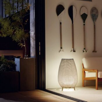 Bover LED terasové svetlo Amphora, 77 cm, grafitovo hnedá/béžová