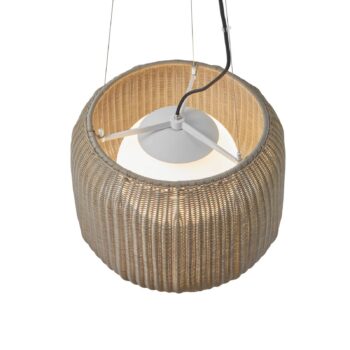 Bover LED vonkajšia závesná lampa Fora S, prírodná biela/béžová, Ø 50 cm