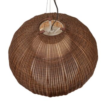 Bover LED vonkajšia závesná lampa Garota, grafitovo hnedá/hnedá Ø 72 cm