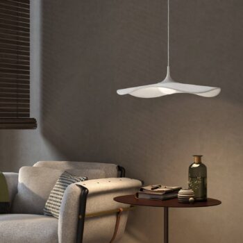 Bover LED závesná lampa Mediterránia, biela, Ø 52 cm, plast