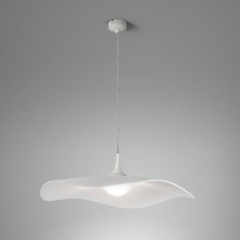 Bover LED závesná lampa Mediterránia, biela, Ø 52 cm, plast