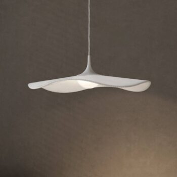 Bover LED závesná lampa Mediterránia, biela, Ø 52 cm, plast